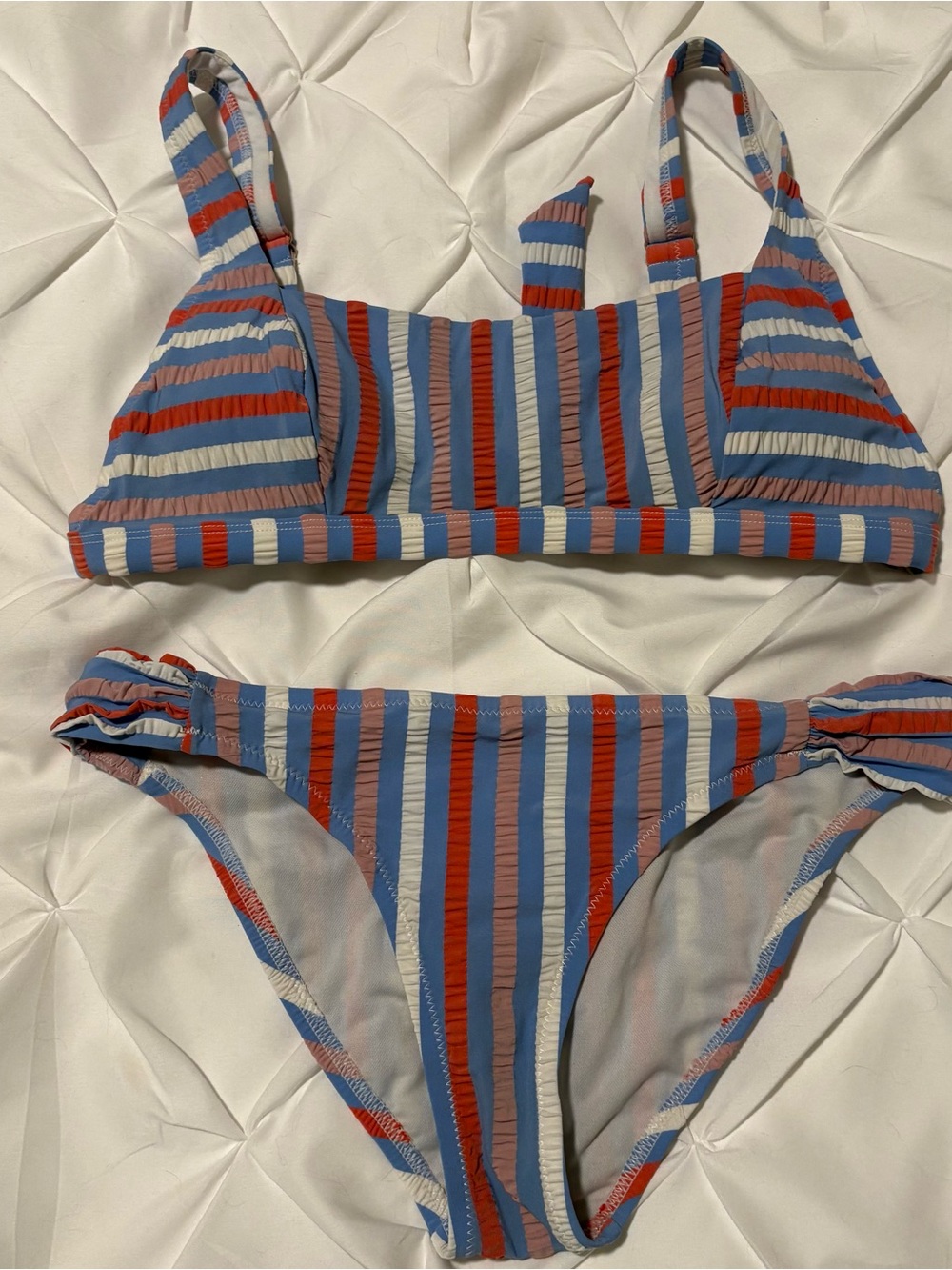 Jessica Simpson Sunset Bay Retro Stripe Bikini, Size Small/Medium